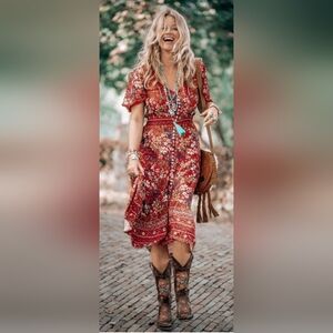 NWT Label Of Love Red Floral Maxi Dress